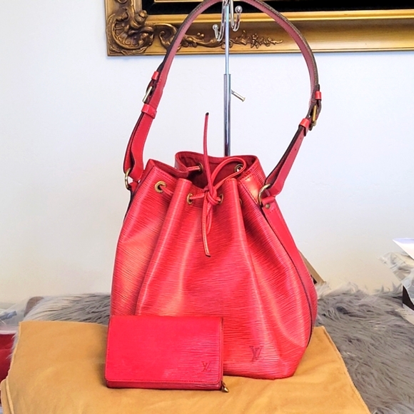 Louis Vuitton Handbags - LV Red  Noe Epi bag with wallet